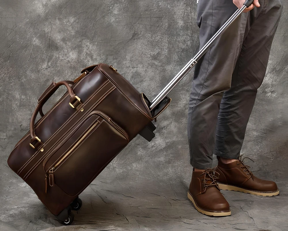 carry on luggage leather