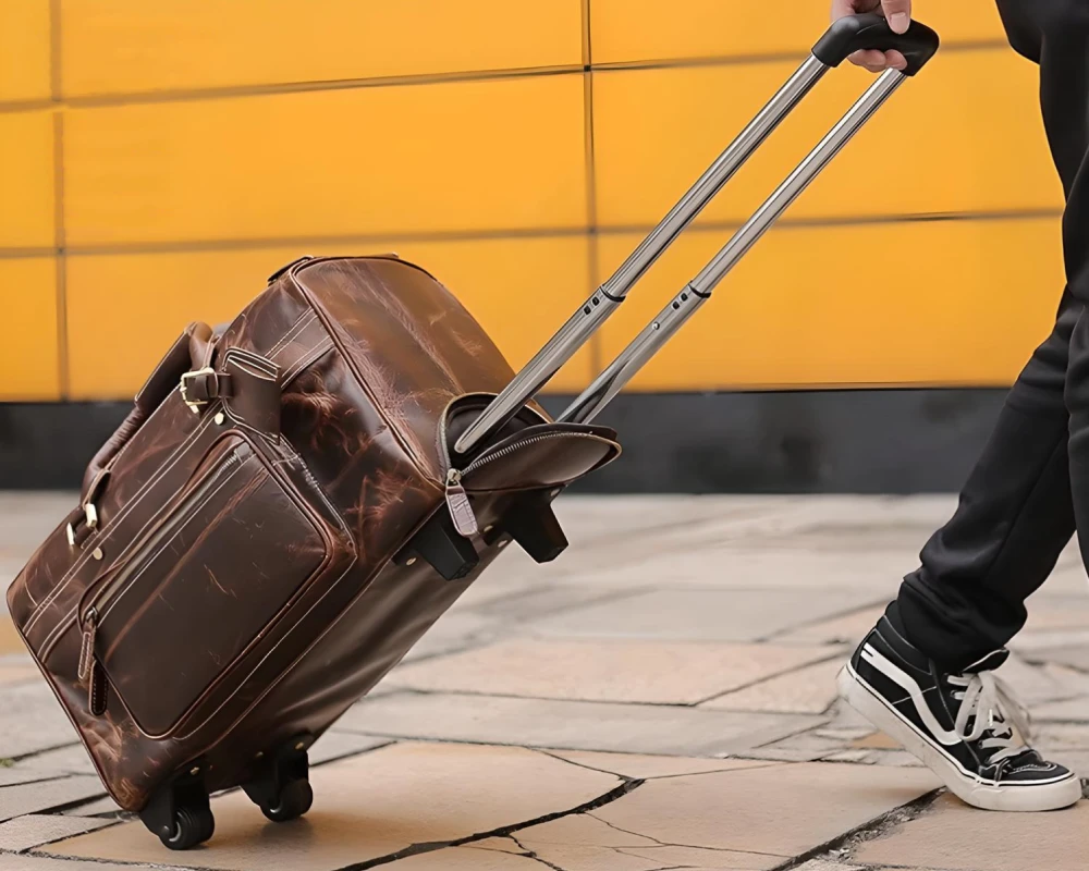 leather carry on bag men's